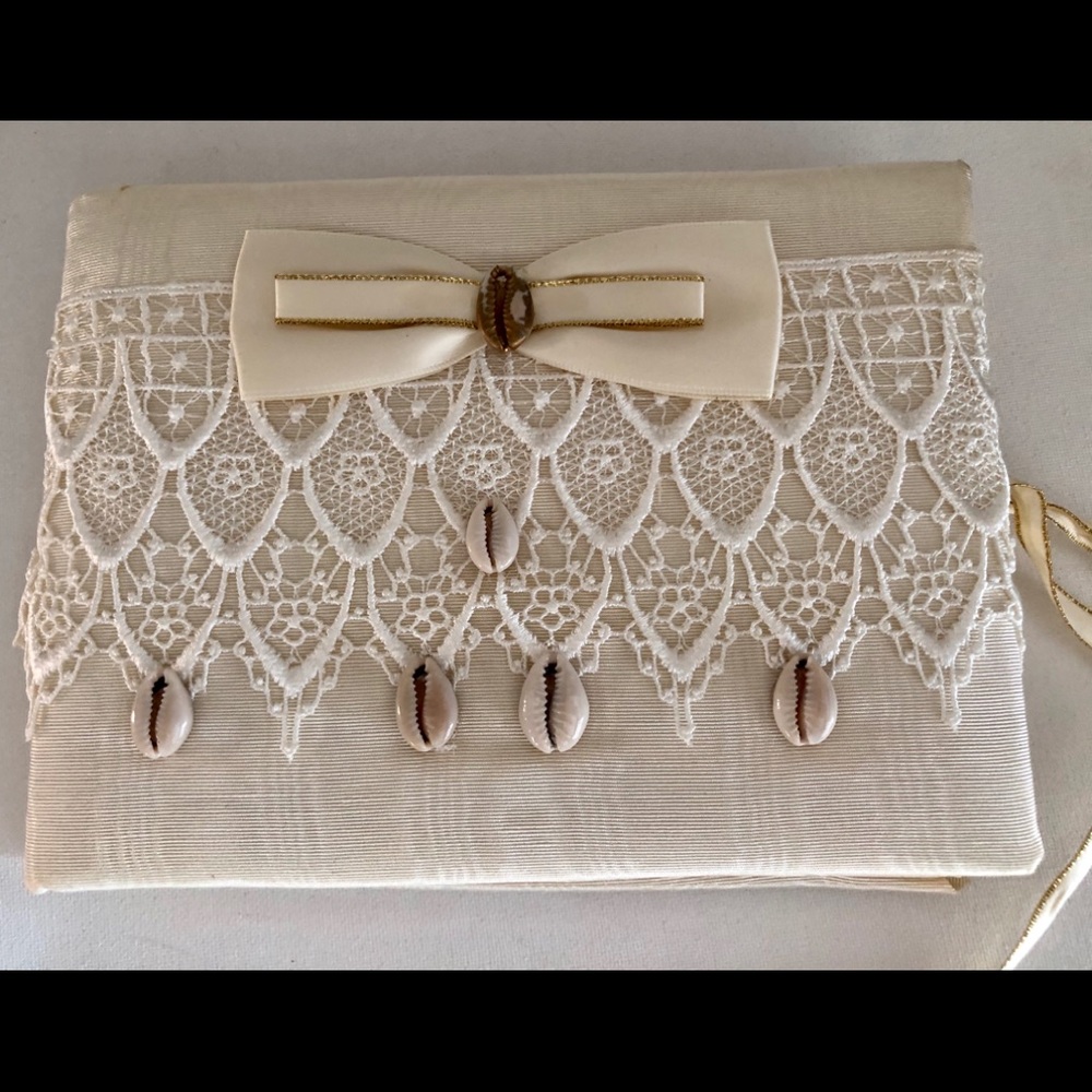 Guest book Embellished w/Cowrey Shells
